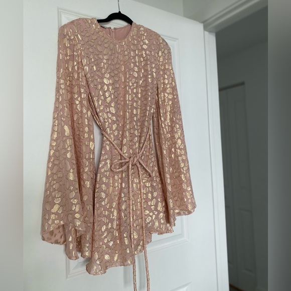 STELLA MCCARTNEY Delia belted metallic coupé silk-chiffon mini dress $1,698 - Picture 8 of 14